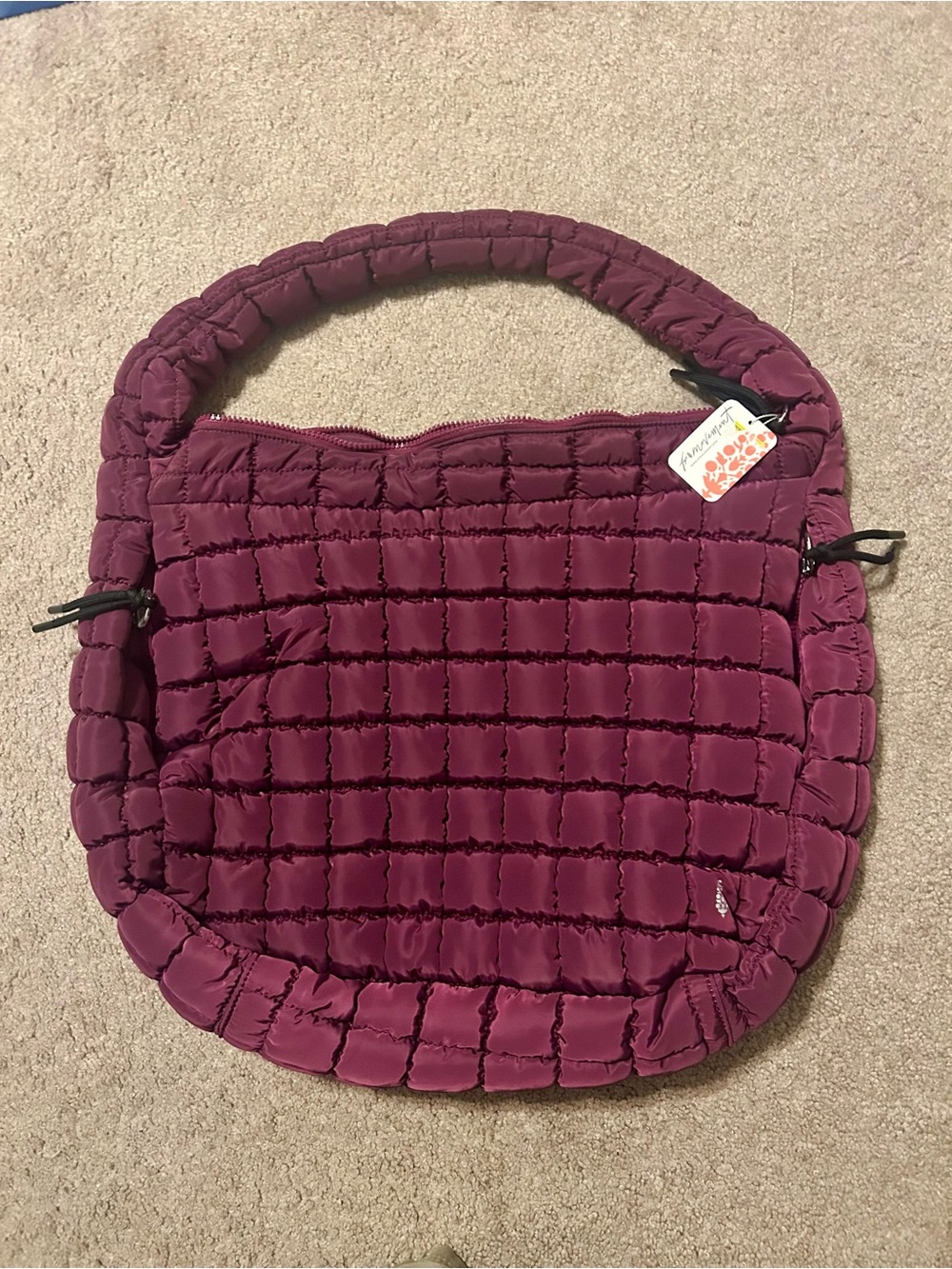 Free People Quilted Shoulder Bag - Plum Wine